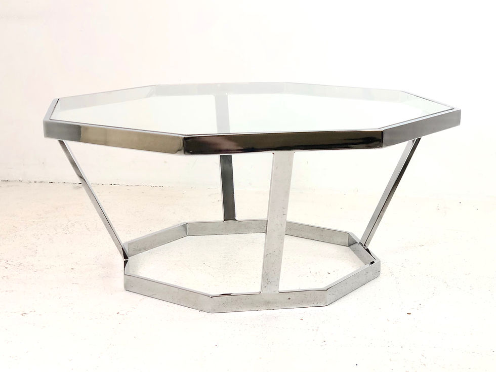 Thumbnail: #4059 Octagonal Chrome Coffee Table in the Style of Milo Baughman