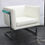 Thumbnail: #8095 Pair Milo Baughman White Leather Chairs