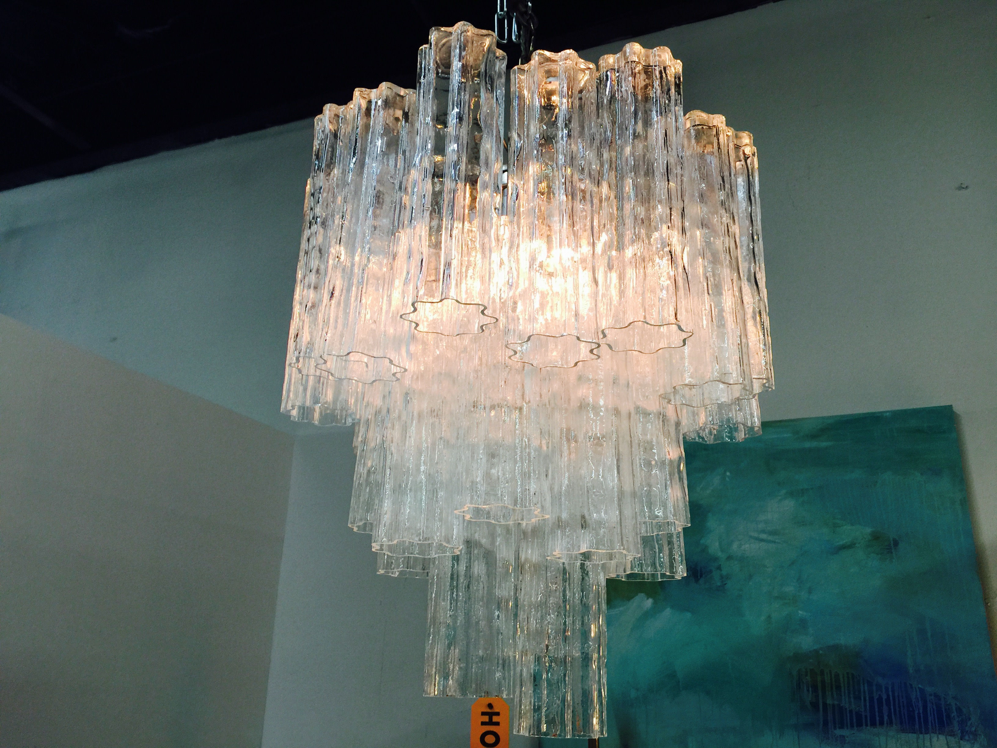 3 Tier 6 Light Venini Chandelier