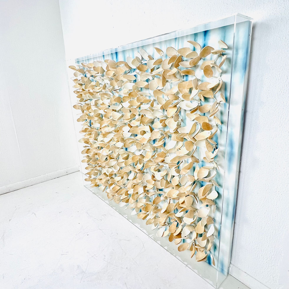 Thumbnail: #1760 Coco Wood Wall Art in Lucite Frame