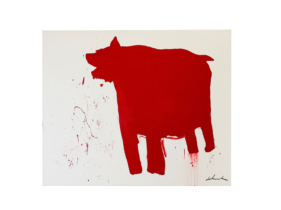 Thumbnail: #3489 Red American Bear Dog 72" x 60"