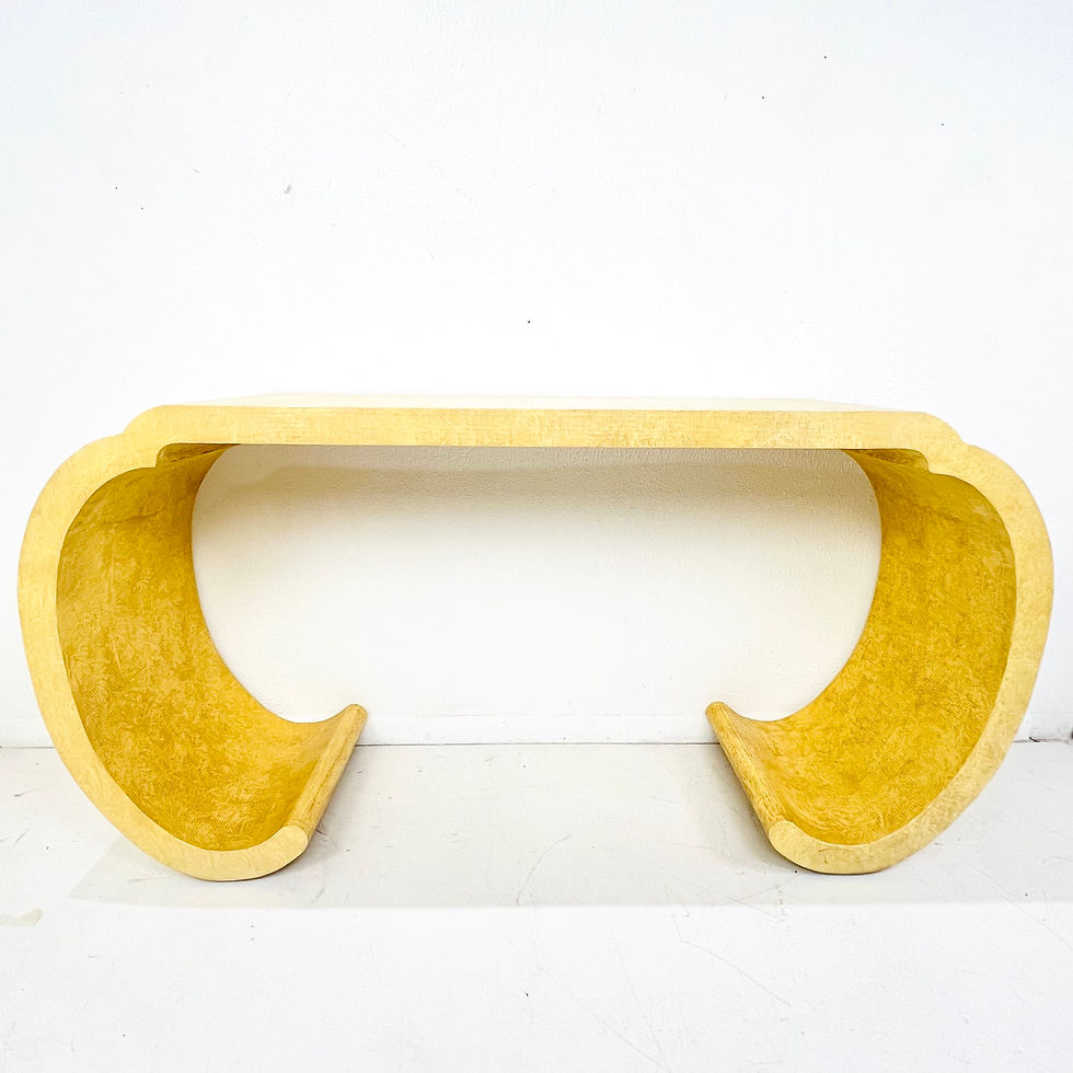 Thumbnail: #1693 Lacquered Linen Waterfall Console Table