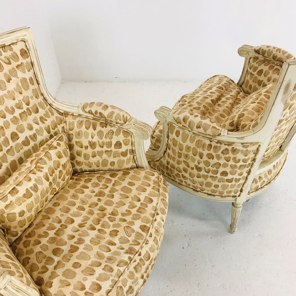 Thumbnail: #5691 Pair of Louis XVI Style French Bergère Armchairs