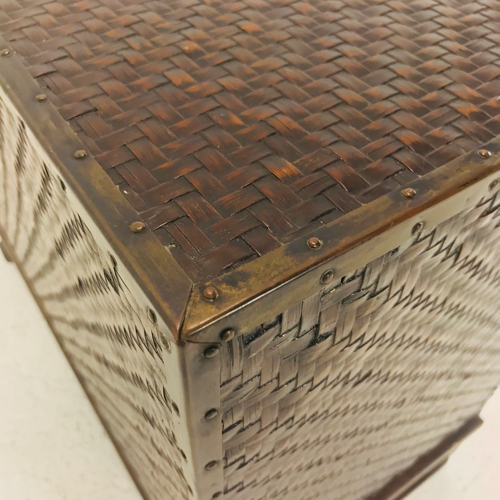Thumbnail: #3912 Pair Korean Bamboo Chests