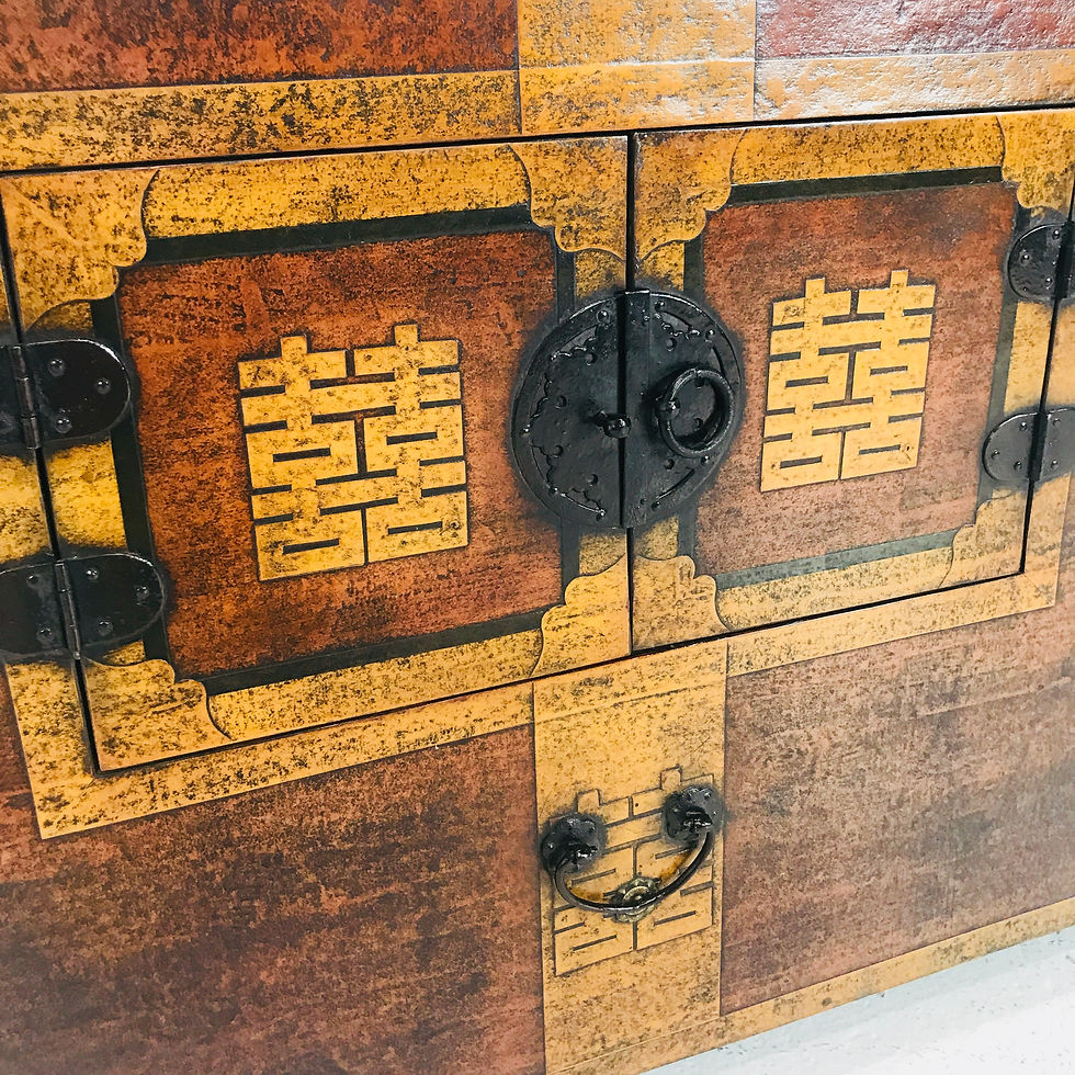 Thumbnail: #3911 Pair of Korean Paper Mache Chests