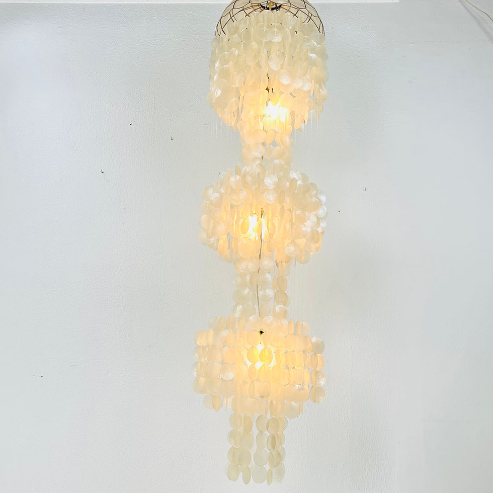 Thumbnail: #1549 3 Tier Capiz Shell Chandelier