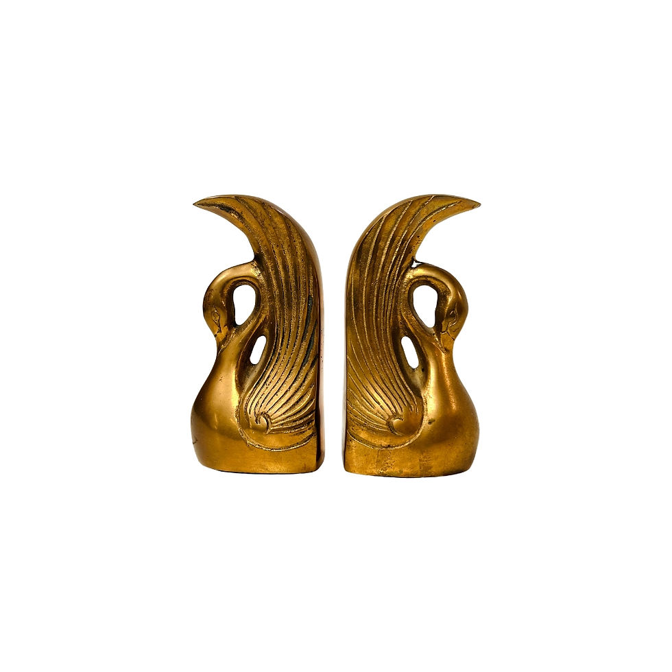 Thumbnail: #1918 Pair of Brass Swan Bookends