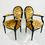 Thumbnail: #1419 Pair Black Lacquered Tiger Print Louis XVI Style Chairs