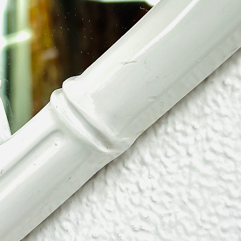 Thumbnail: #1622 White Faux Bamboo Octagonal Mirror