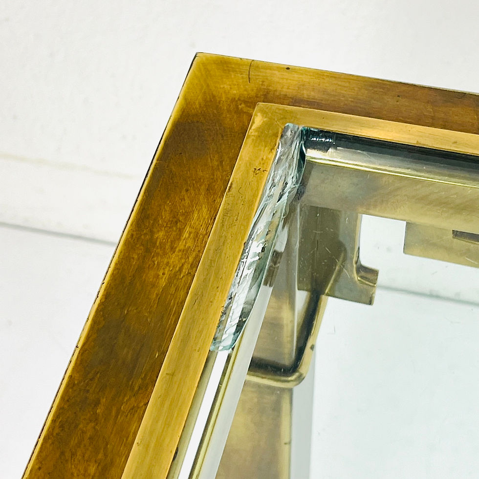 Thumbnail: #1476 Mastercraft Brass Greek Key Coffee Table