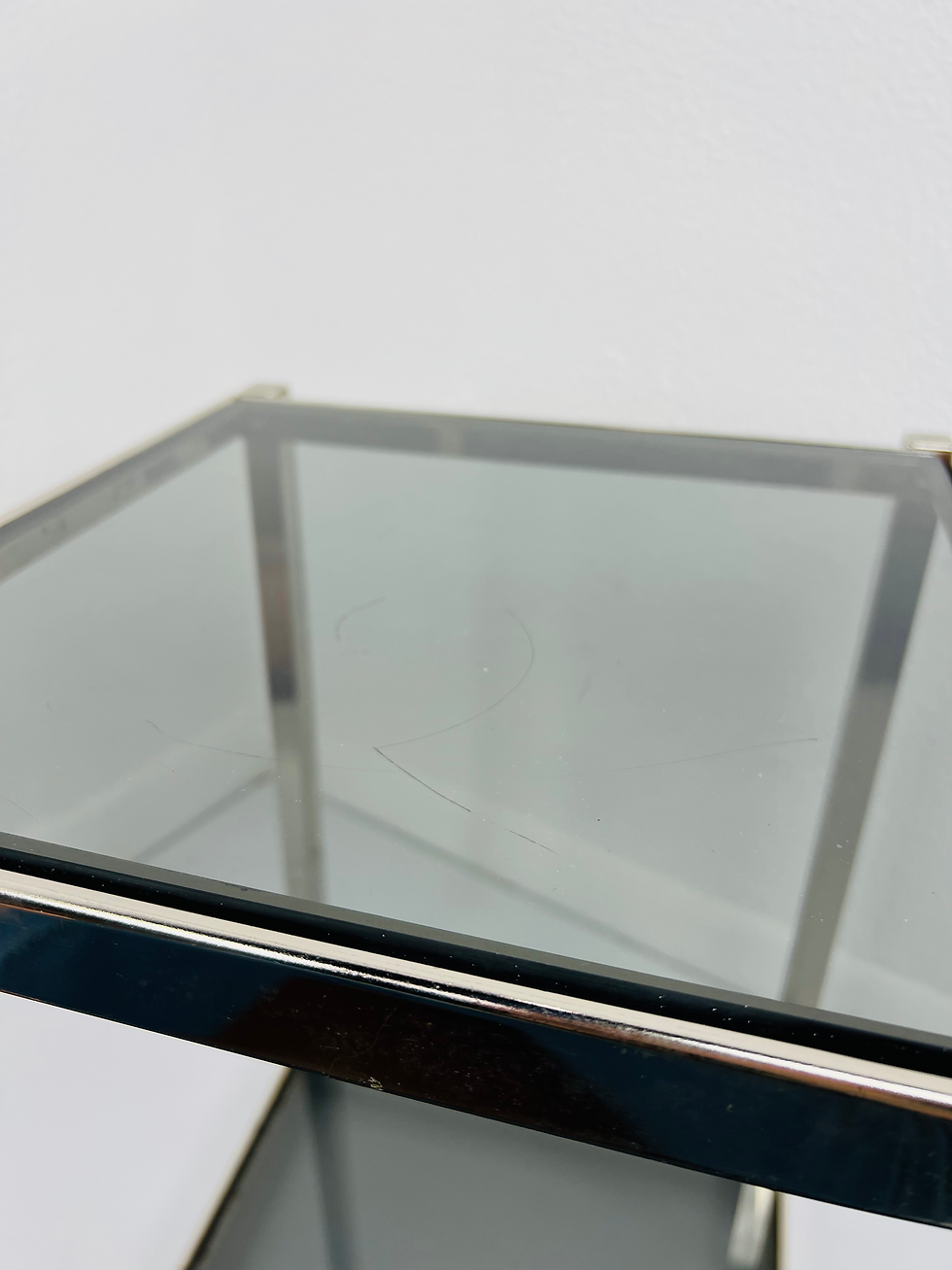 Thumbnail: #1085 2-Tier Smoked Glass Side Table