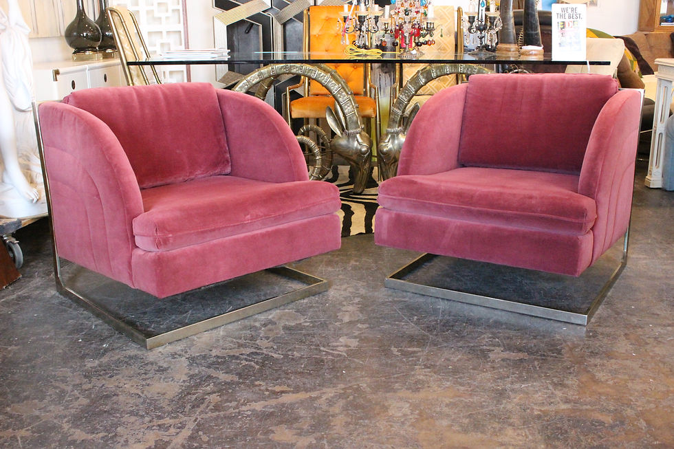 Thumbnail: #799 Pair 1970s Disco Cantilever Chairs