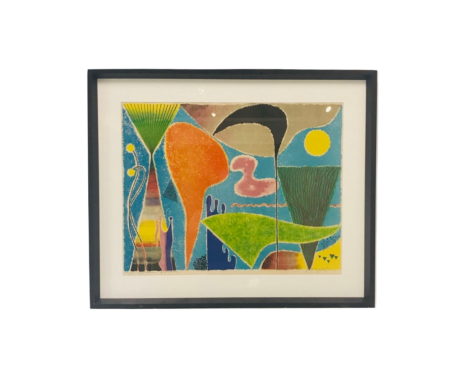 #4614 Orange & Turquoise Abstract Print