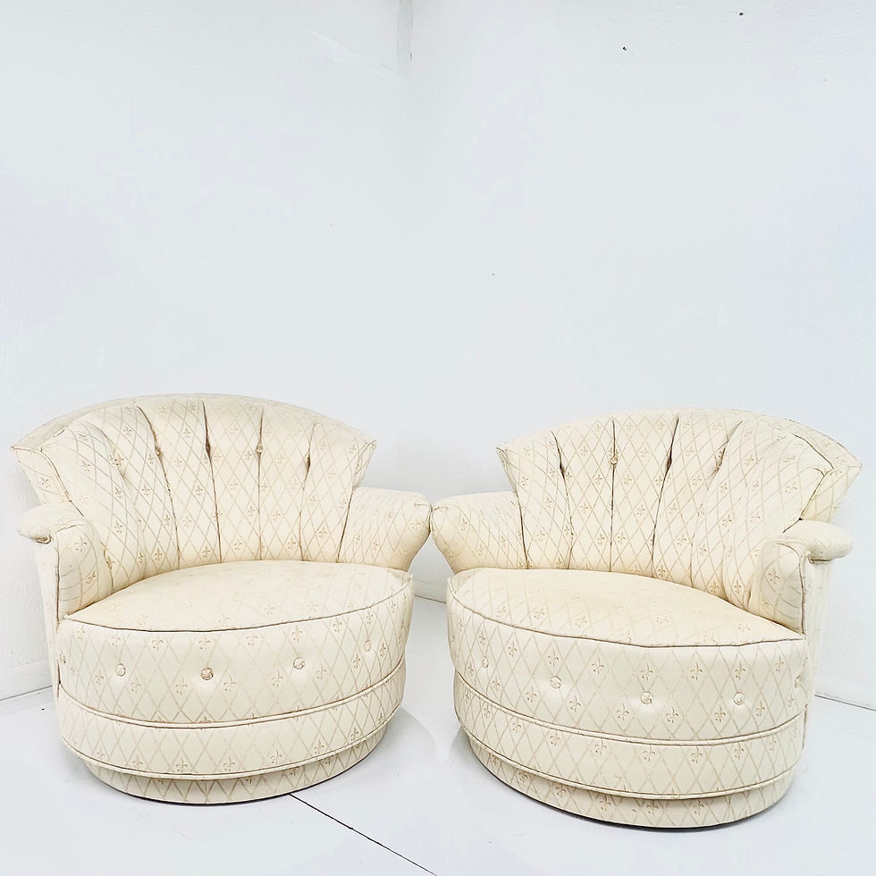 Thumbnail: #1335 Pair of Mid Century Swivel Club Chairs