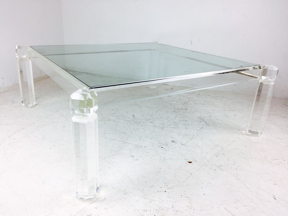Thumbnail: #2885 Lucite & Glass Coffee Table