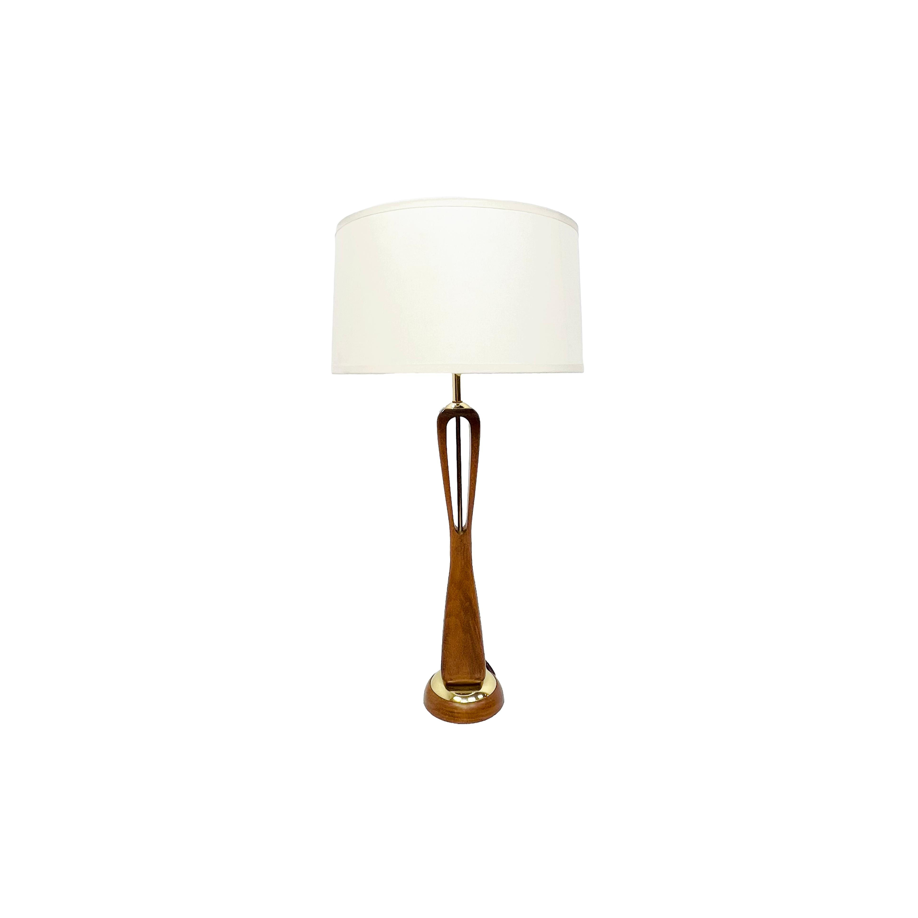 #2015 Wood & Brass MCM Table Lamp