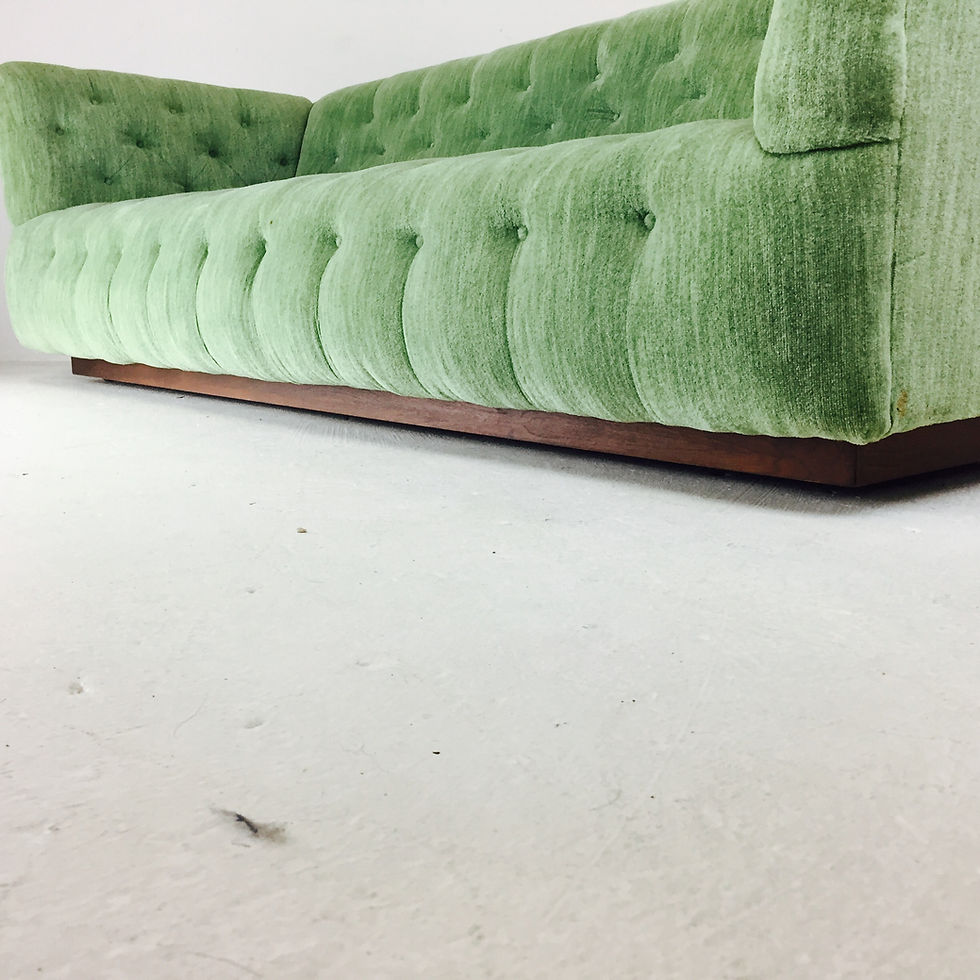 Thumbnail: #3071 Milo Baughman Tufted Sofa with Plinth Base