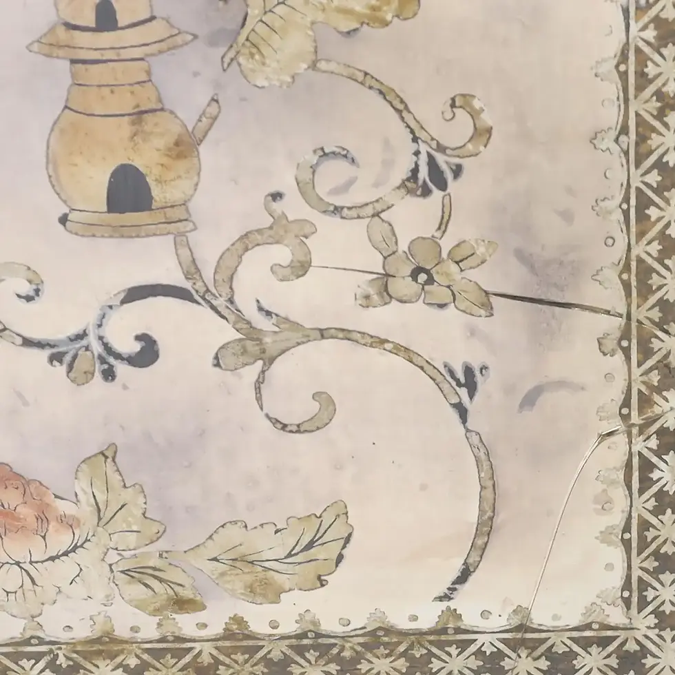 Thumbnail: #1365 Pair of Reverse Painted or Églomisé Chinoiserie Venetian Nightstands