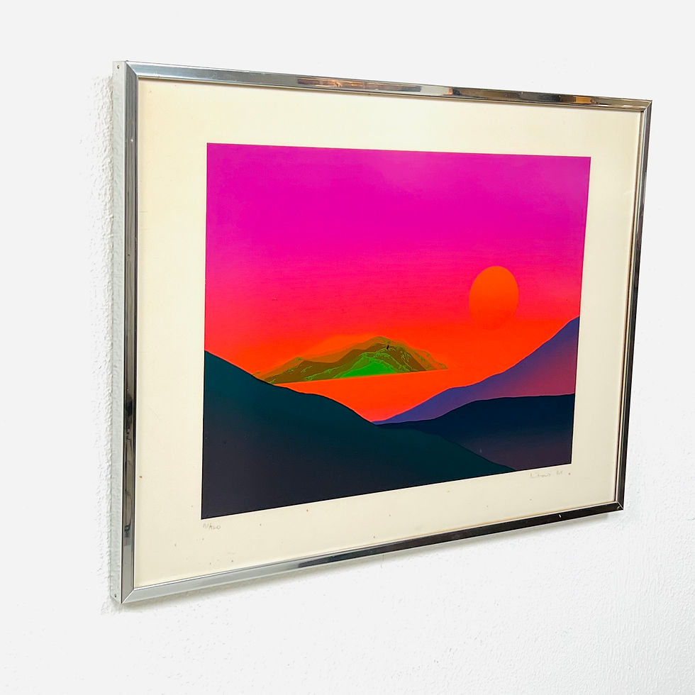 Thumbnail: #1607 1980's Vibrant Landscape Screenprint by Maro Mitrovic