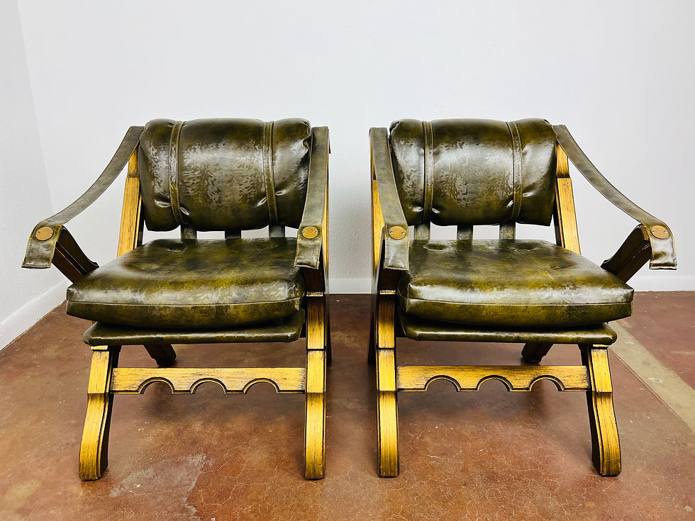 Thumbnail: #1077 Pair of Mexican Craftsman Style Lounge Chairs