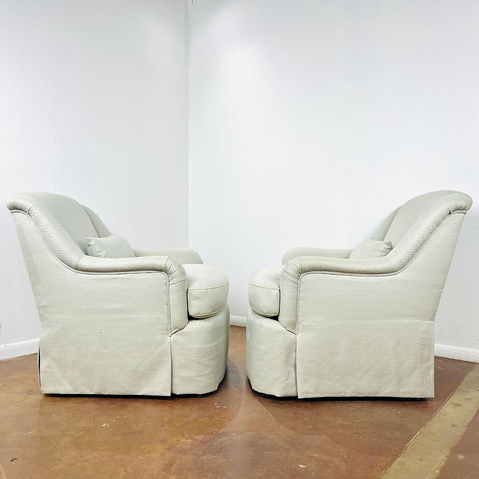Thumbnail: #1141 Pair of Lee Jofa English Arm Club Chairs