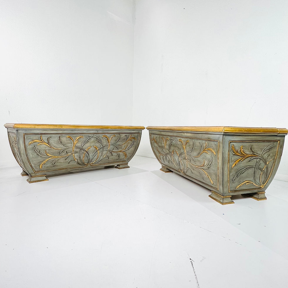 Thumbnail: #1314 Pair of Italian Carved Wood Trunks