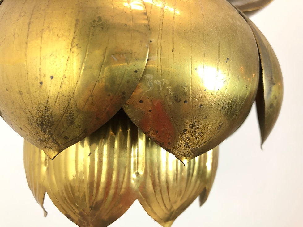 Thumbnail: #7306 Small Brass Lotus Pendant