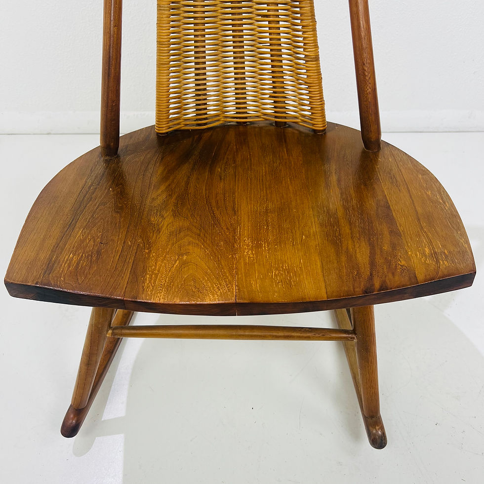 Thumbnail: #1702 Rattan Back Rocker by Arthur Umanoff