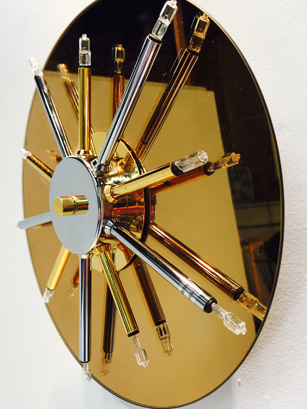 Thumbnail: #1878 Pair Round Mirror Sconces