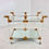 Thumbnail: #4093 MCM Polished & Matte Finished Lucite Bar Cart with Rattan Accents