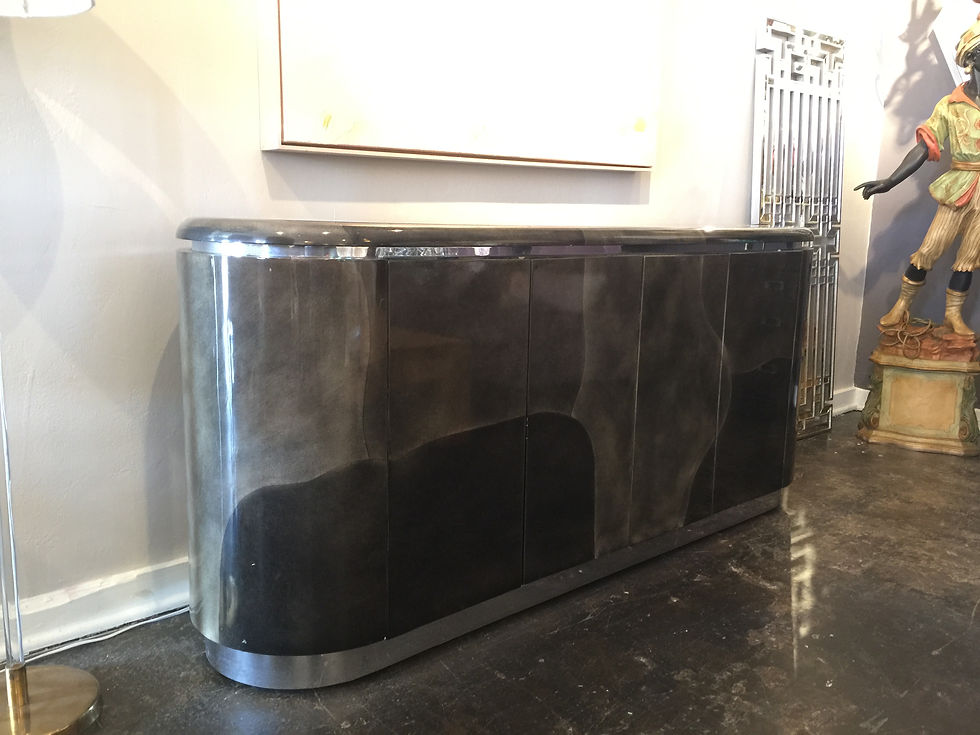 Thumbnail: #3050 Faux Goat Skin Camouflage Race Track Credenza