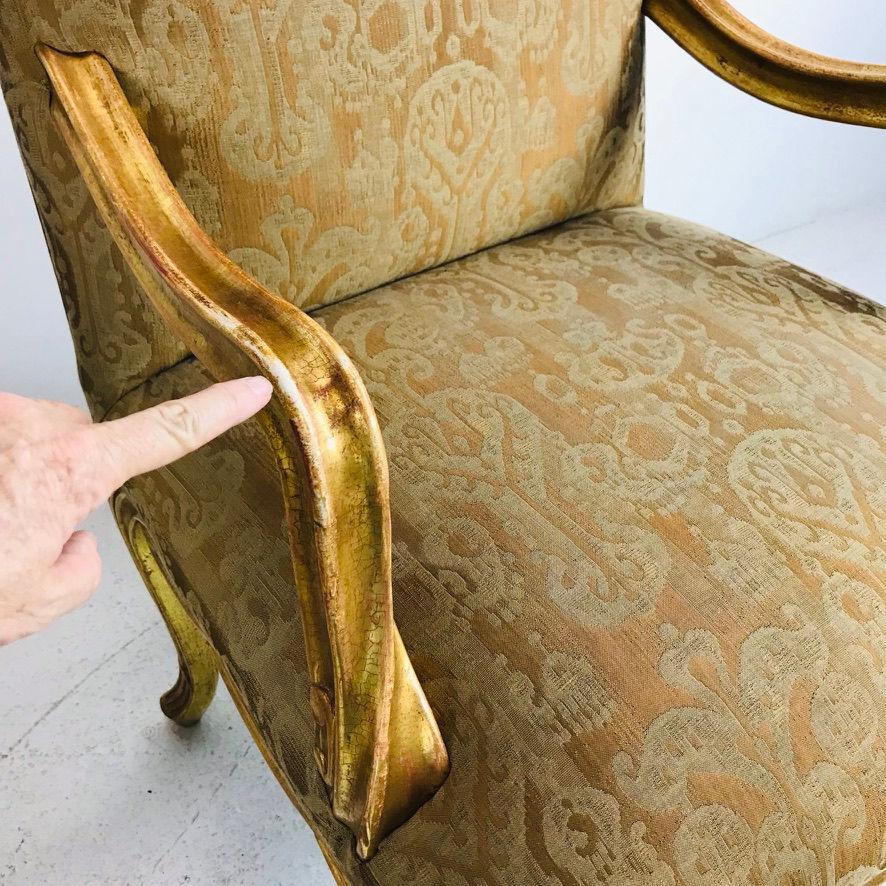 Thumbnail: #5849 Pair of Gilded French Twist Style Armchairs