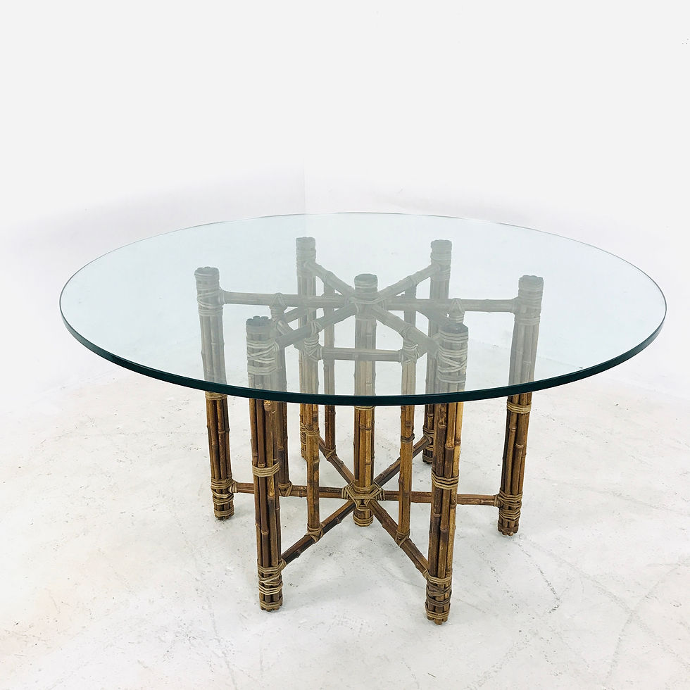 Thumbnail: #4850 McGuire Rattan & Bamboo Dining Table