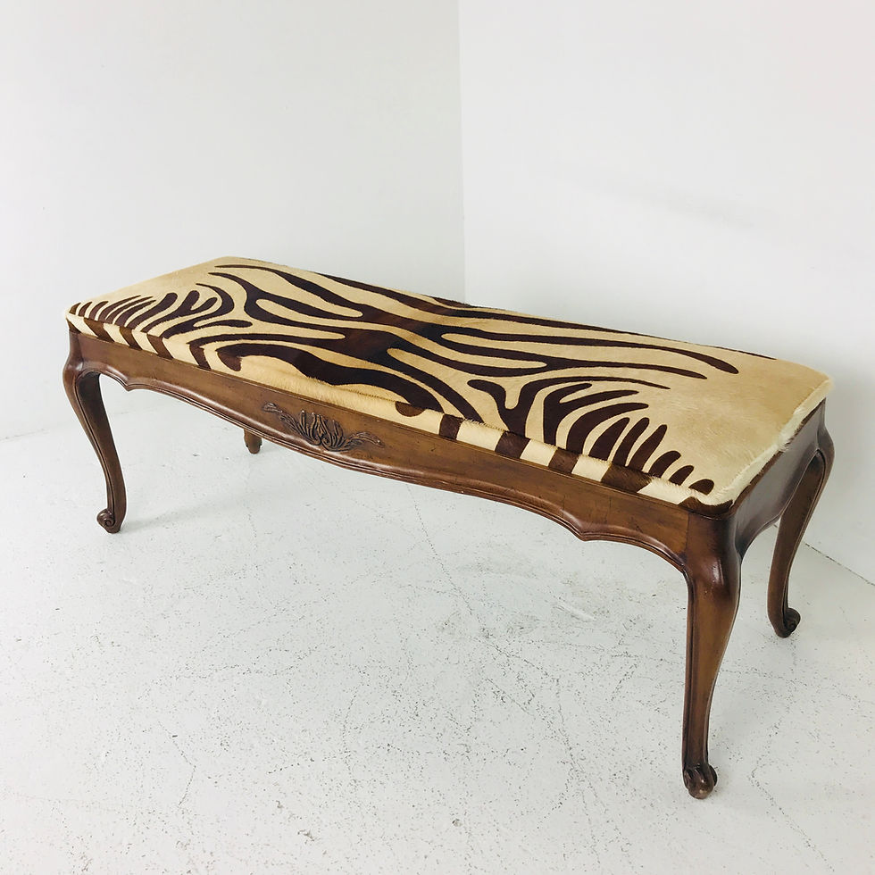 Thumbnail: #3622 Hair on Hide French Bench with Zebra Print