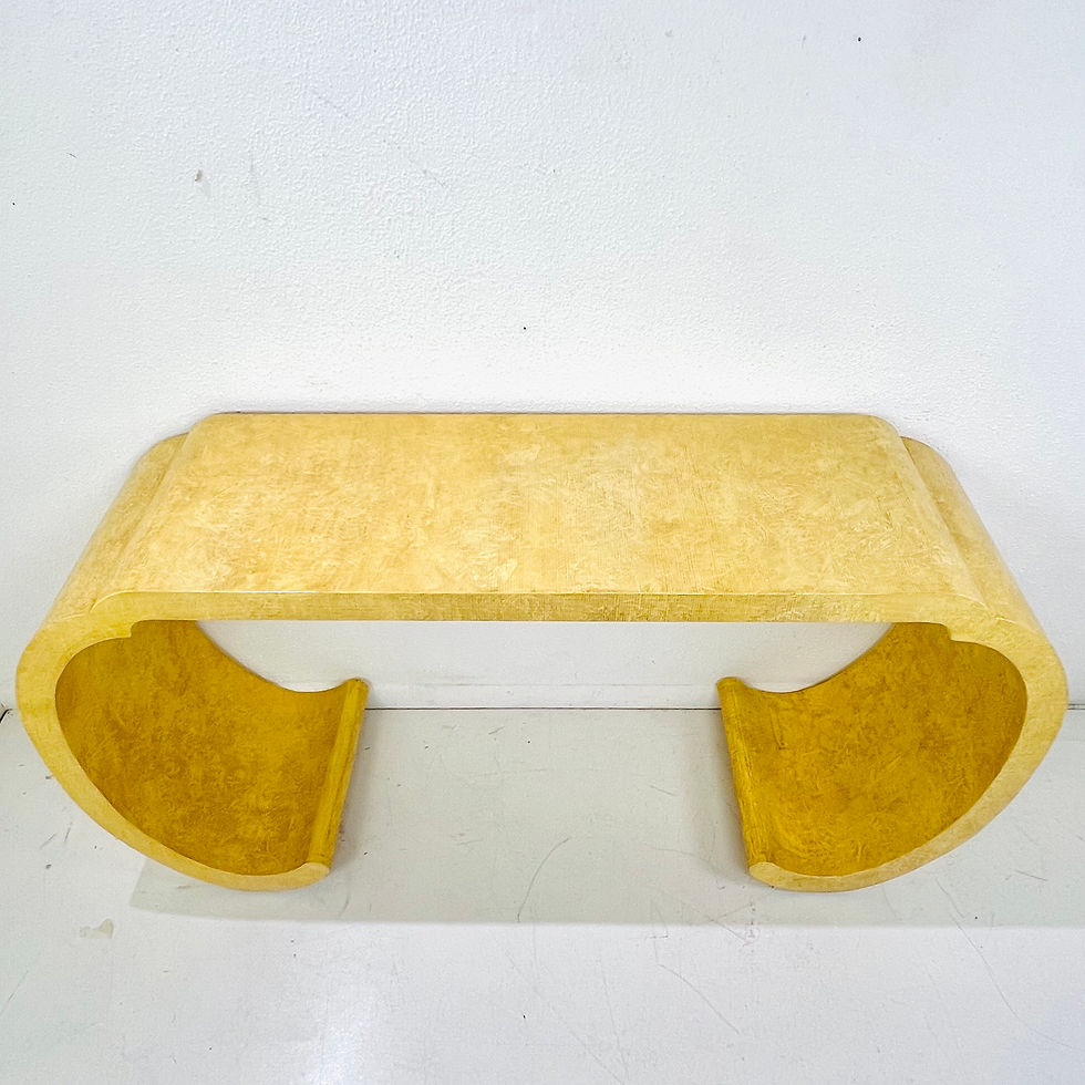 Thumbnail: #1693 Lacquered Linen Waterfall Console Table