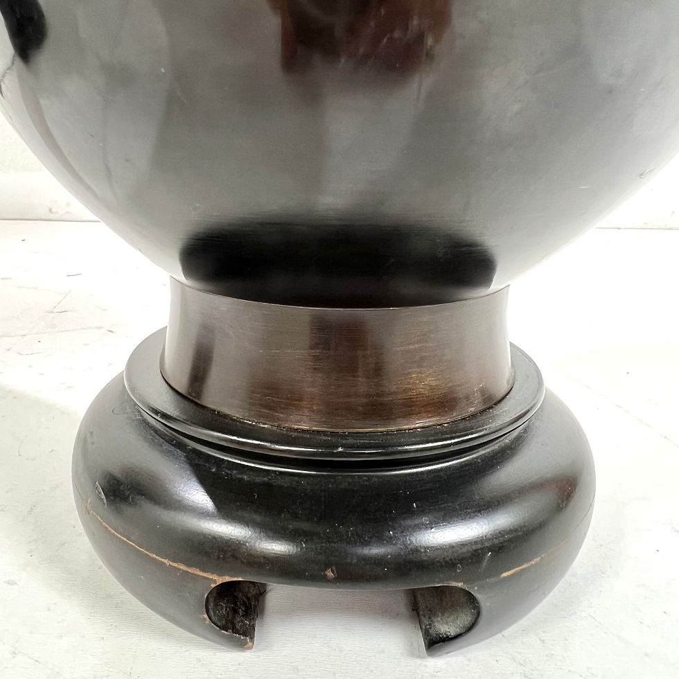 Thumbnail: #1615 Pair of Frederick Cooper Lacquered Porcelain and Bronze Table Lamps