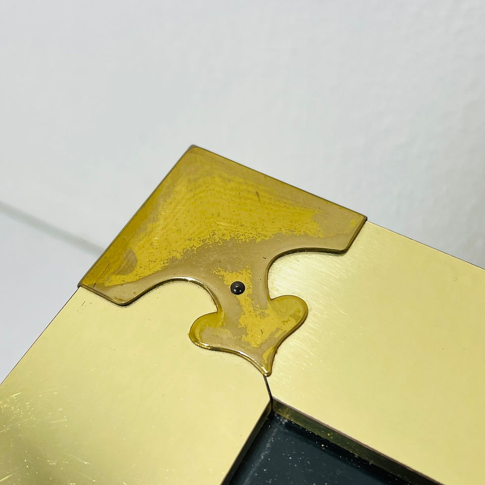 Thumbnail: #1415 Custom Brass Wrapped Campaign Style Display Table