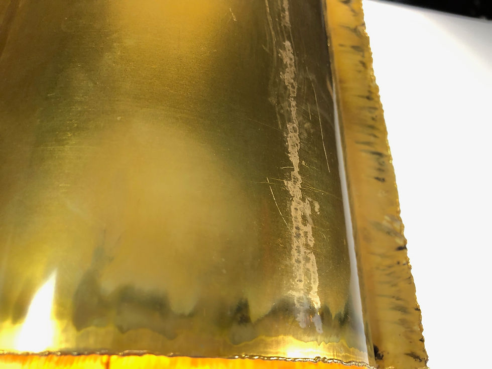 Thumbnail: #2846 Brass Brutalist Tube Pendant with a Cluster of 4 Tubes