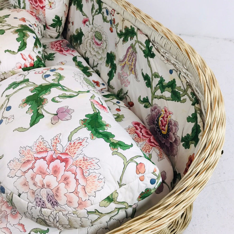 Thumbnail: #6048 Curved Woven Wicker Sofa