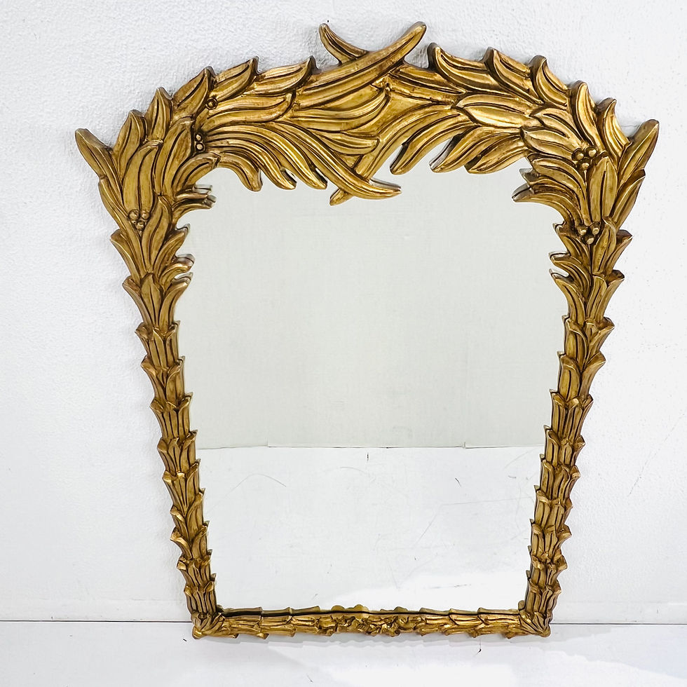 Thumbnail: #1414 Gilded Wood Palm Frond Mirror in the Style of Serge Roche