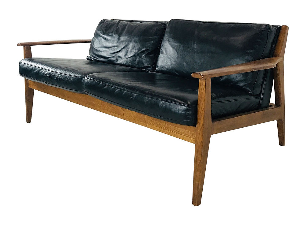 #4295 Mid-Century Modern Leather Settee