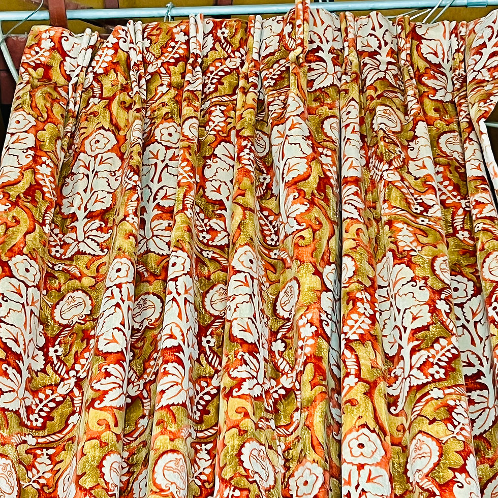 Thumbnail: #1413 Pair of Vintage 12' Curtains by Koni Kim