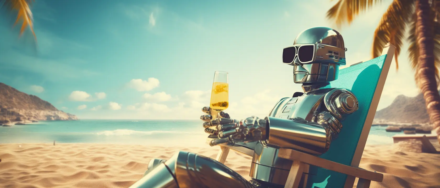 vaudience_a_ai_robot_on_the_beach_holiday_vacation_with_cocktai_2f0ac727-dfc9-41dc-8ab0-5a