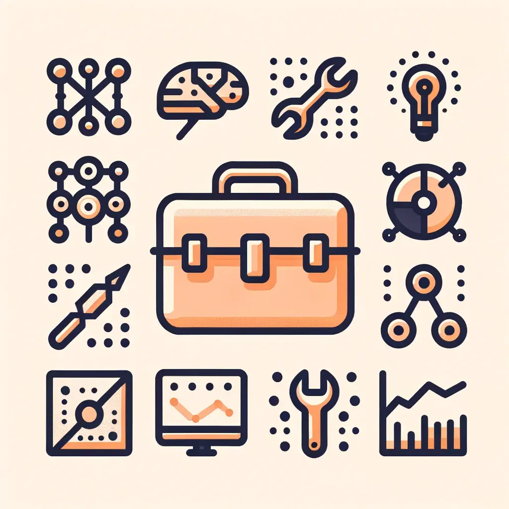 DALL·E 2023-10-16 12.43.21 - Vector icon set in a 1_1 square format with a gentle orange h