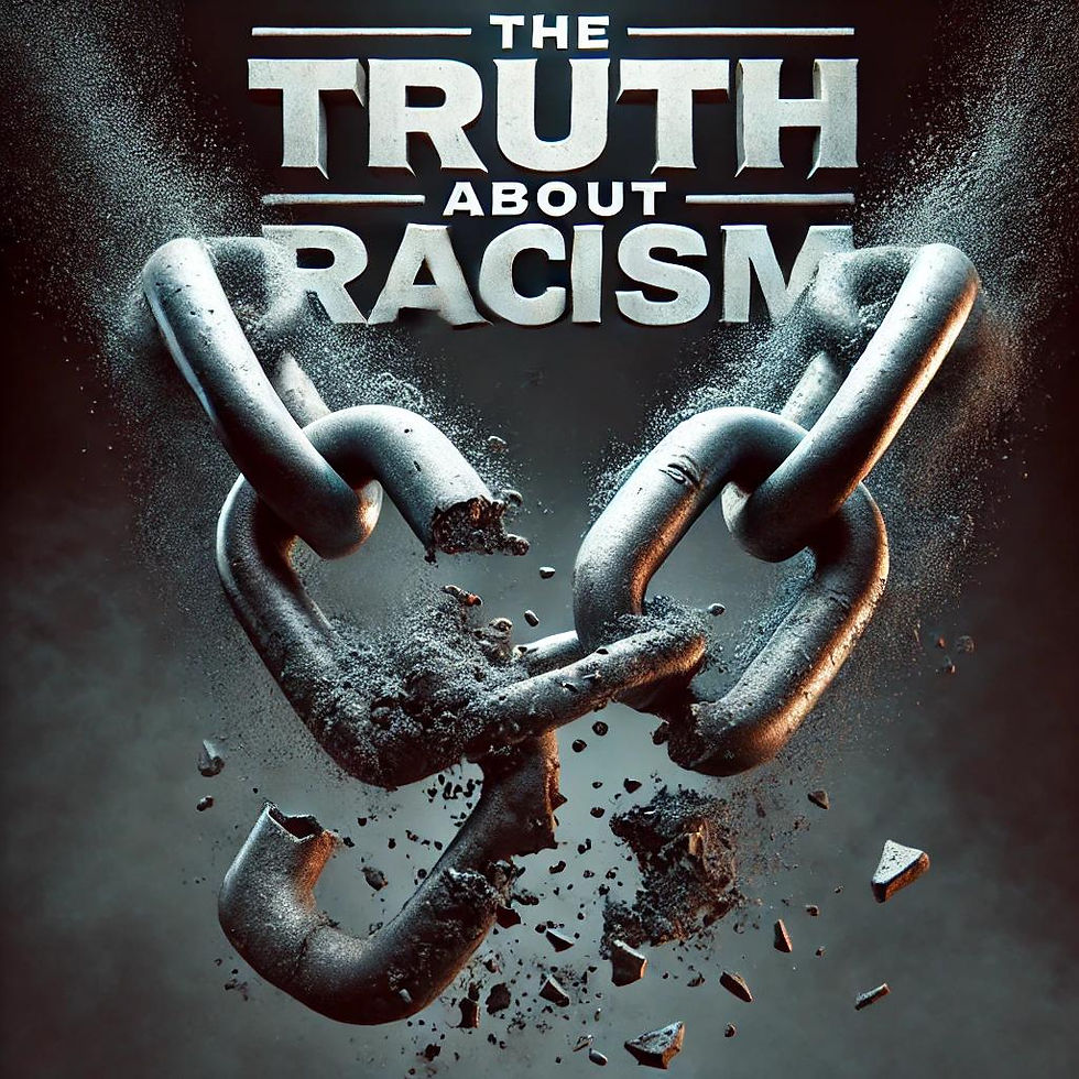 Racism chain shattering into dust
