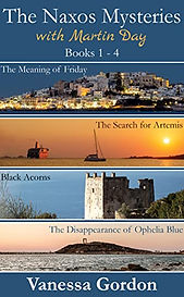 Samples of the covers of The Naxos Mysteries books