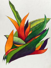 Abstract painting of exotic plant