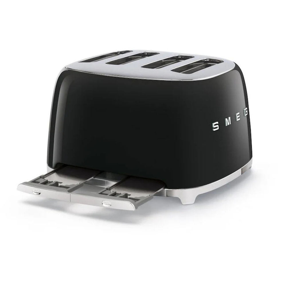 Miniatura: Tostador 4 Rebanadas Smeg TSF03BLUS Palanca de Elevación Manual Negro