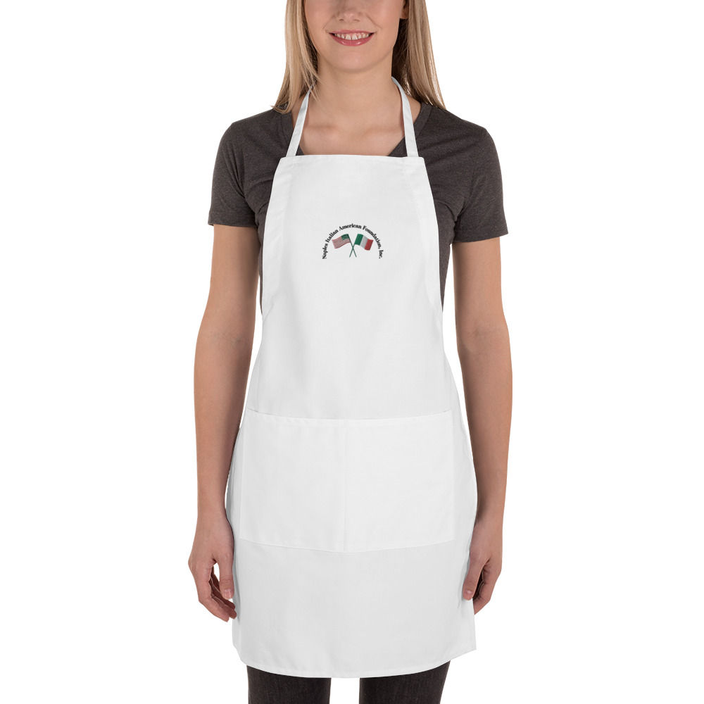 Embroidered Apron - White