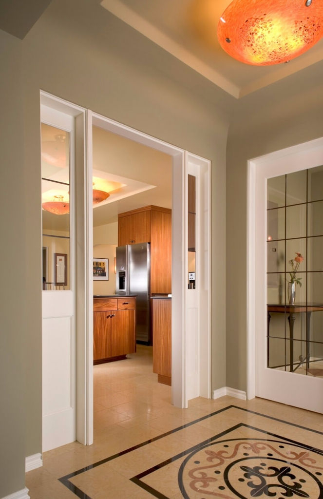 Foyer of traditional home designed by Rhodes Architecture + Light